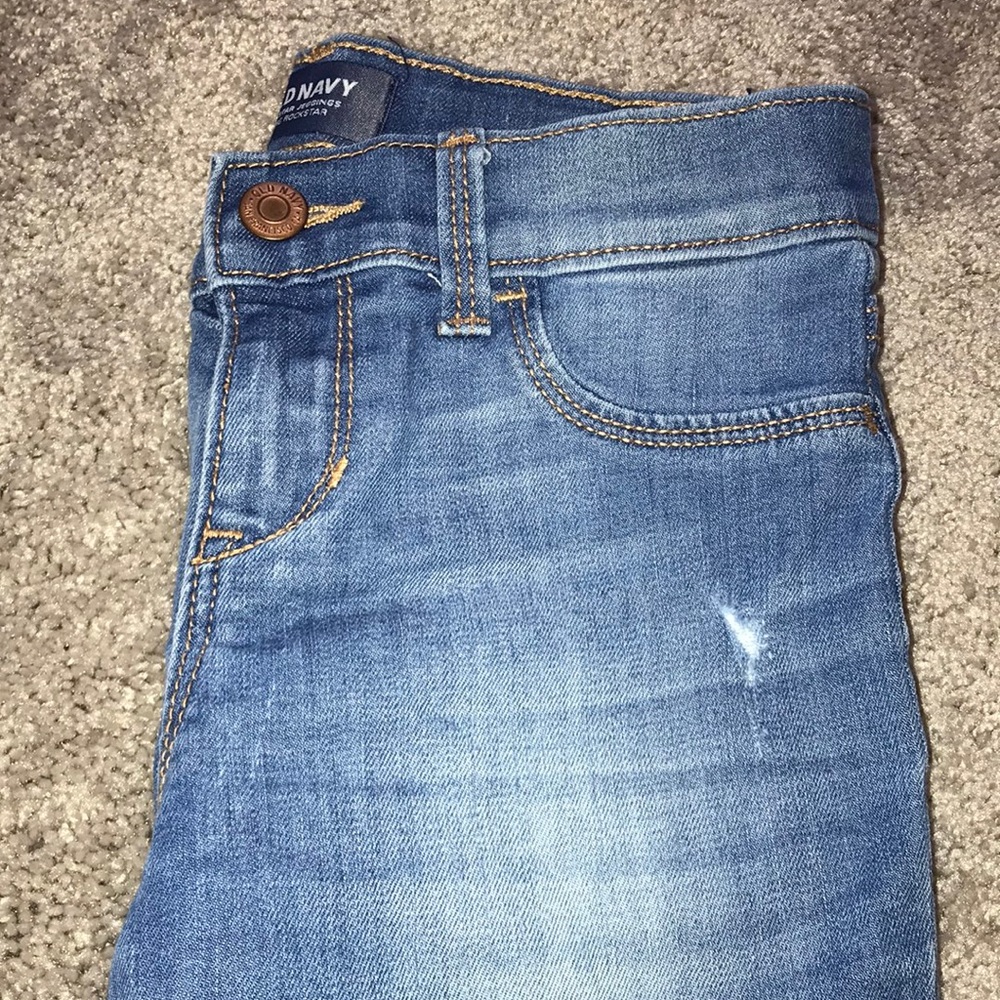 Girls medium wash ripped skinny jeans/jeggings